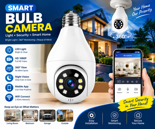 360° Smart Bulb Security Camera 📷