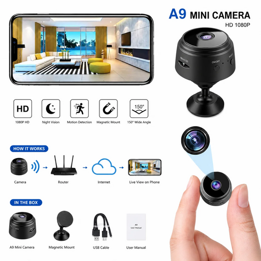 A9 Mini WiFi Camera HD 1080P – Wireless Smart Home Security & Night Visi